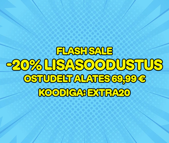 -20% lisasoodustus kogu kaubale, ostes alates 69,99 € koodiga: EXTRA20. Pakkumine kehtib ainult 15.04.2026.